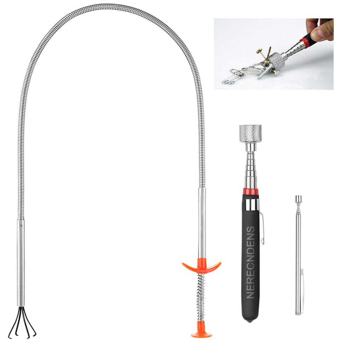 NERECNDENS varilla magnética 15 lb frontal con extensión para recuperar piezas grandes