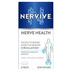 Nervive envase frontal muestra la presentación y beneficio de un mes