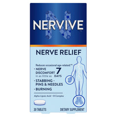 Nervive imagen frontal del empaque mostrando beneficios clave