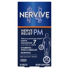 Nervive frente del envase mostrando suplemento nocturno y beneficios