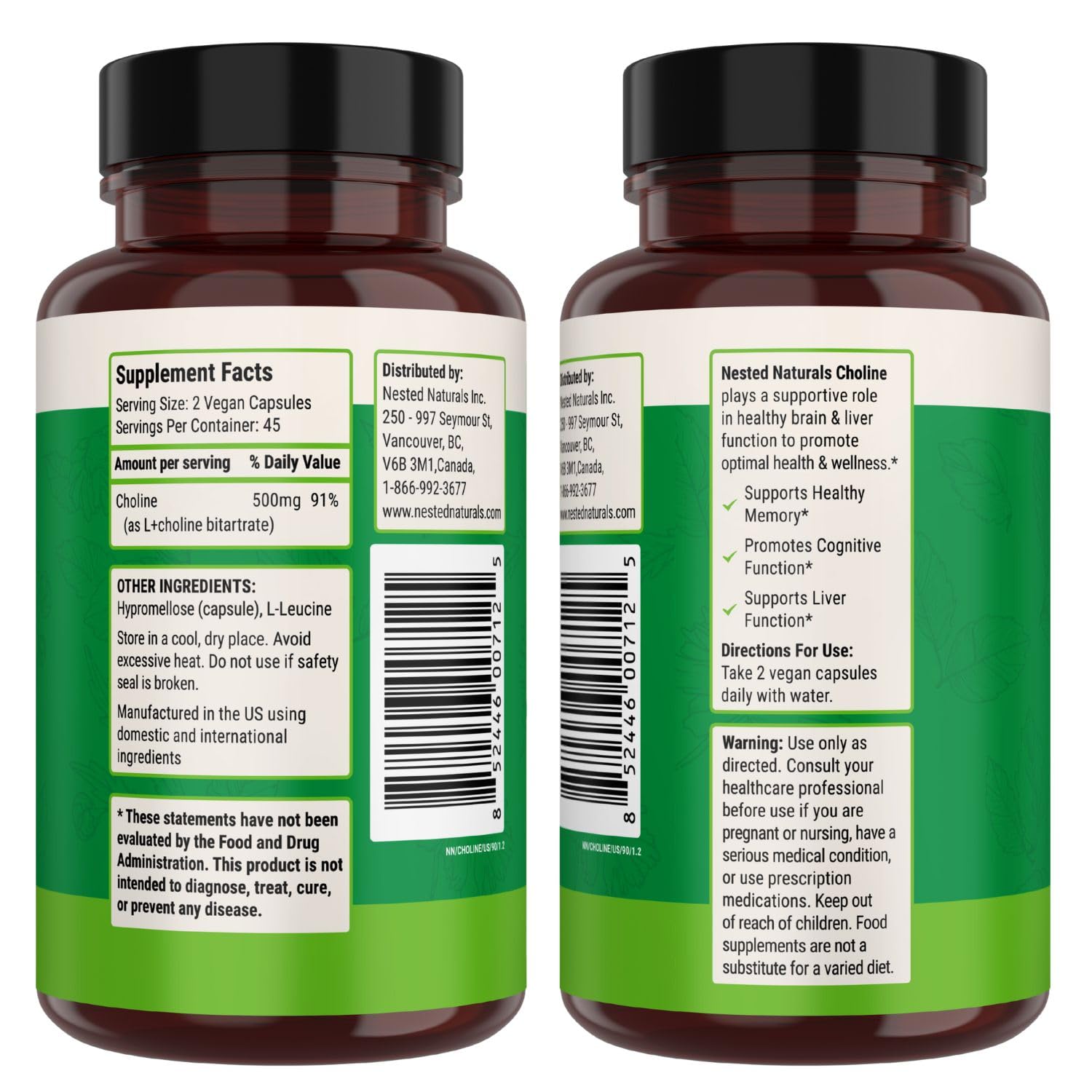 Nested Naturals envase con hojas evoca origen vegetal y naturalidad