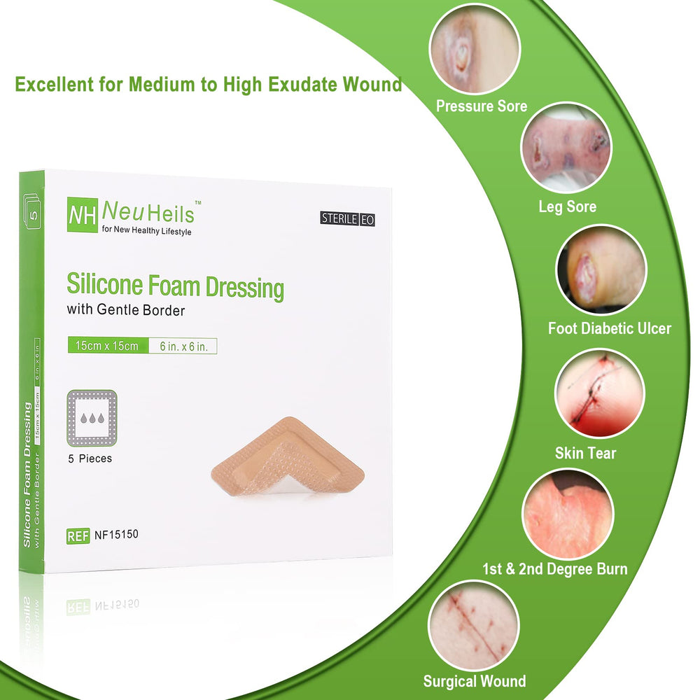 NeuHeils detalle de la espuma absorbente que ayuda a controlar exudado