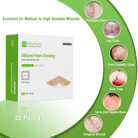 NEUHEILS detalle de la espuma absorbente mostrando capacidad y acolchado protector