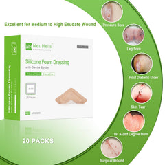 NEUHEILS detalle de espuma absorbente que muestra textura y control de exudado