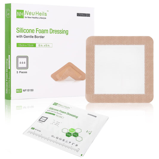 NeuHeils empaque frontal del pack de 5 mostrando tamaño 6x6 y protección