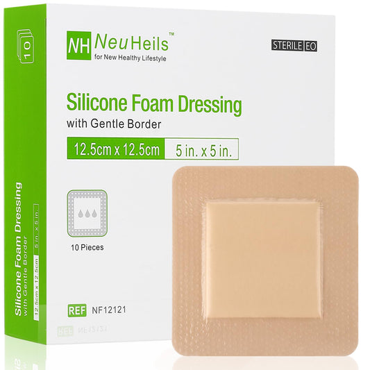 NEUHEILS empaque frontal mostrando paquete de 10, práctico para almacenamiento