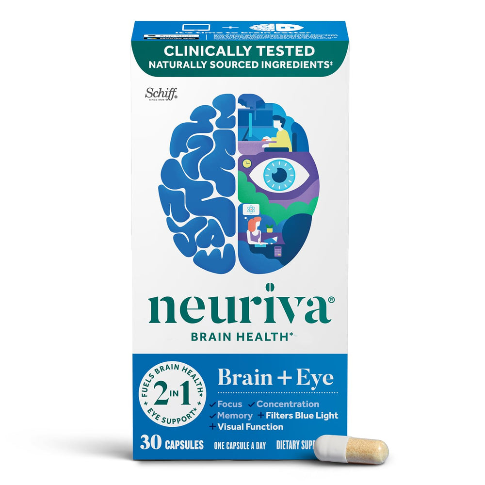 NEURIVA frente del empaque mostrando beneficios y 30 cápsulas
