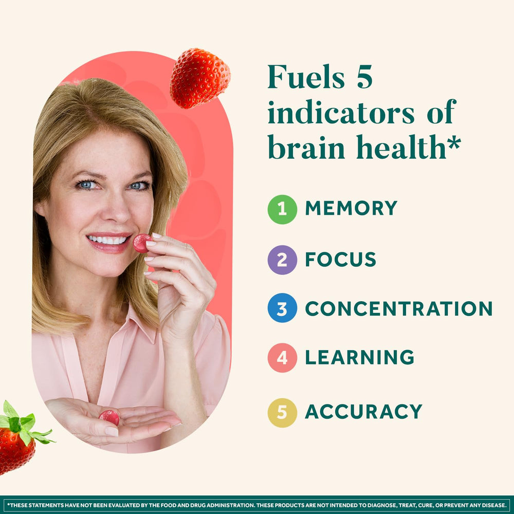NEURIVA gominolas agrupadas resaltando color y atractivo del sabor fresa