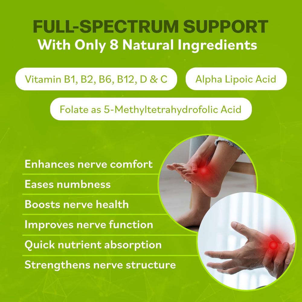 Neuro Health composición de ingredientes clave sobre fondo neutro