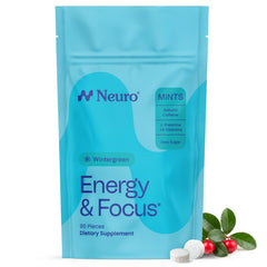 Neuro envase frontal wintergreen mostrando diseño y beneficio portable