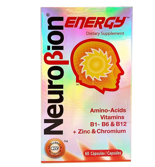 Neurobion frente del empaque mostrando etiqueta y beneficios visibles