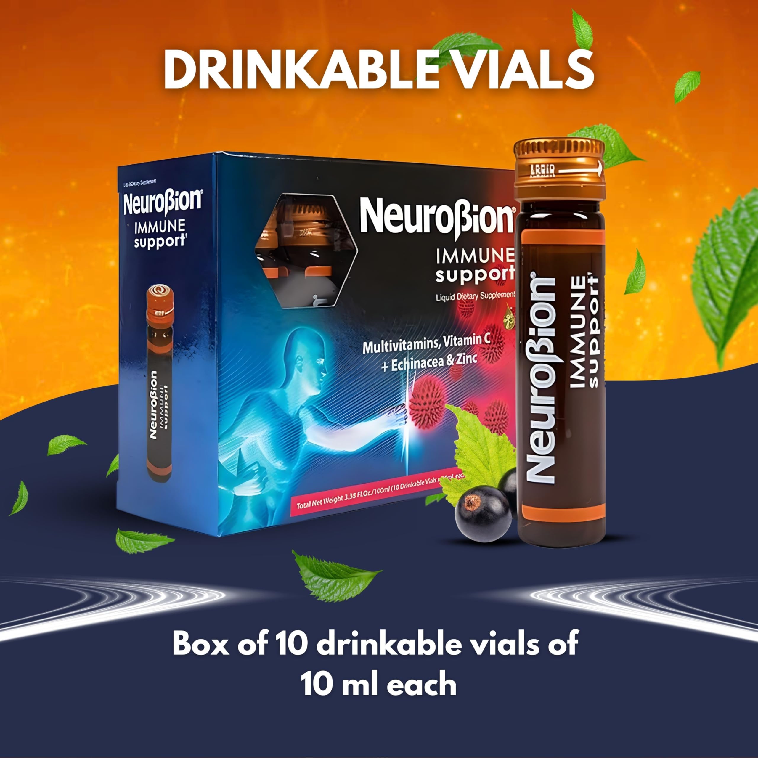 Viales Neurobion dentro de un bolso ilustrando conveniencia de viaje
