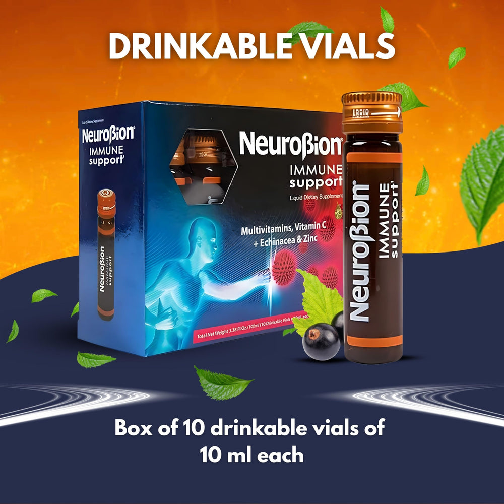 Viales Neurobion dentro de un bolso ilustrando conveniencia de viaje