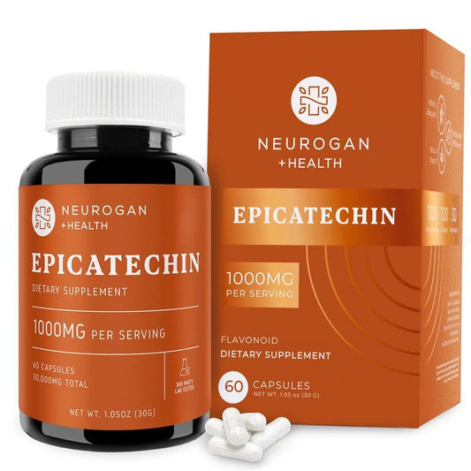 Botella Neurogan Epicatequina 500 mg para uso diario y rendimiento.