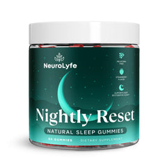 Neurolyfe frasco abierto mostrando 60 unidades y suministro de 30 noches