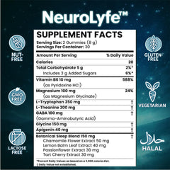 Neurolyfe gominolas junto a almohada ilustrando uso antes de dormir