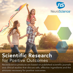 Frasco NeuroScience Balance D al lado de una regla para comparar tamaño
