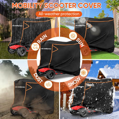 NEVERLAND funda mostrando ajuste en scooter para tamaño correcto