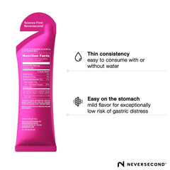 NeverSecond gel en mano para comparar tamaño y porte durante entrenamiento
