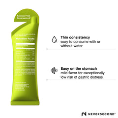 NeverSecond gel en mano listo para consumir, beneficio de uso en carrera