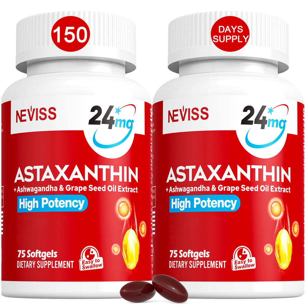 NEVISS empaque frontal mostrando 150 softgels y beneficio de aporte antioxidante