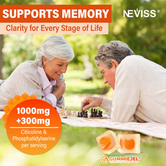 NEVISS etiqueta nutricional mostrando dosis de citicolina y fosfatidilserina