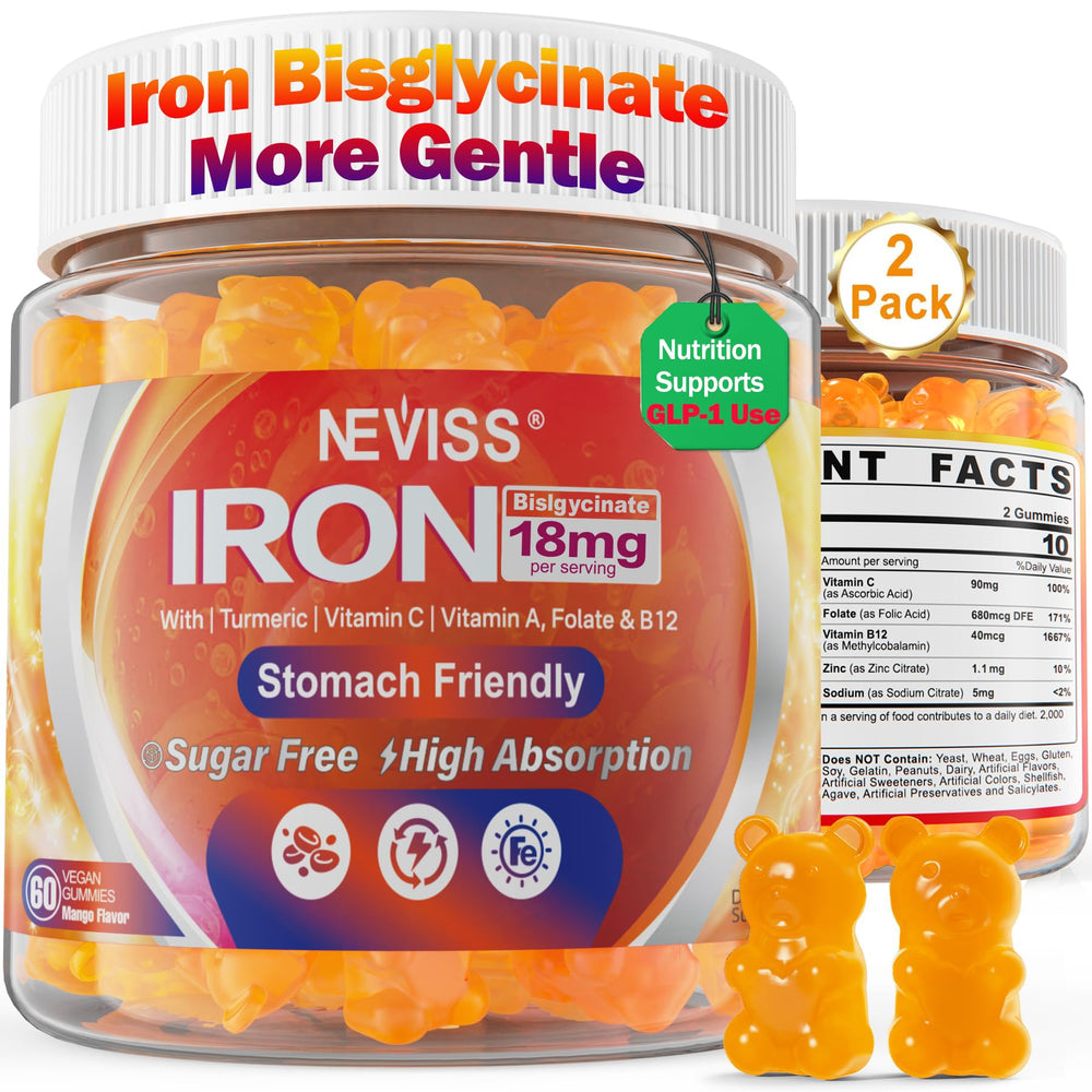 NEVISS vista frontal del pack doble con sabor mango y beneficios claros