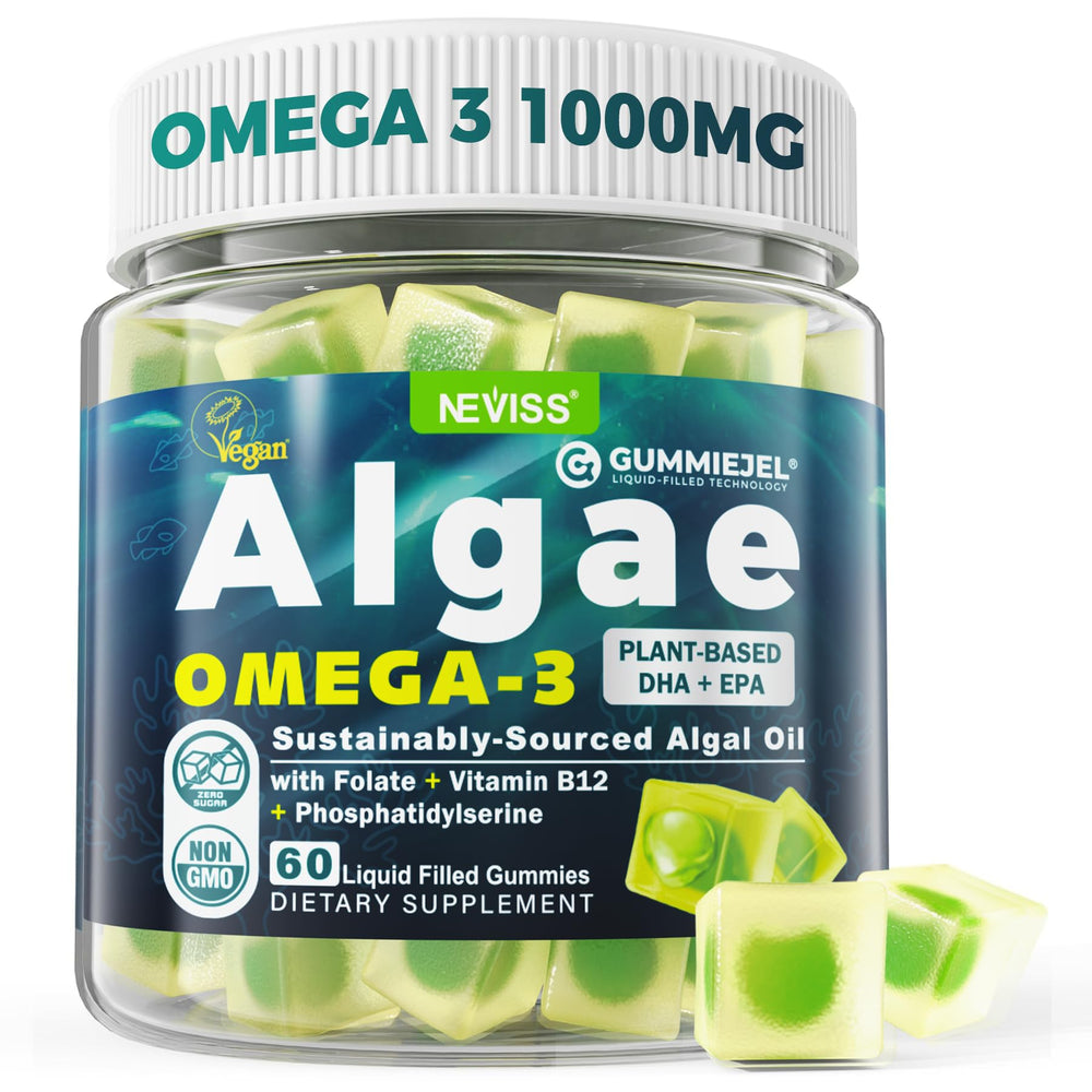 NEVISS envase frontal mostrando gominolas veganas y beneficios claros