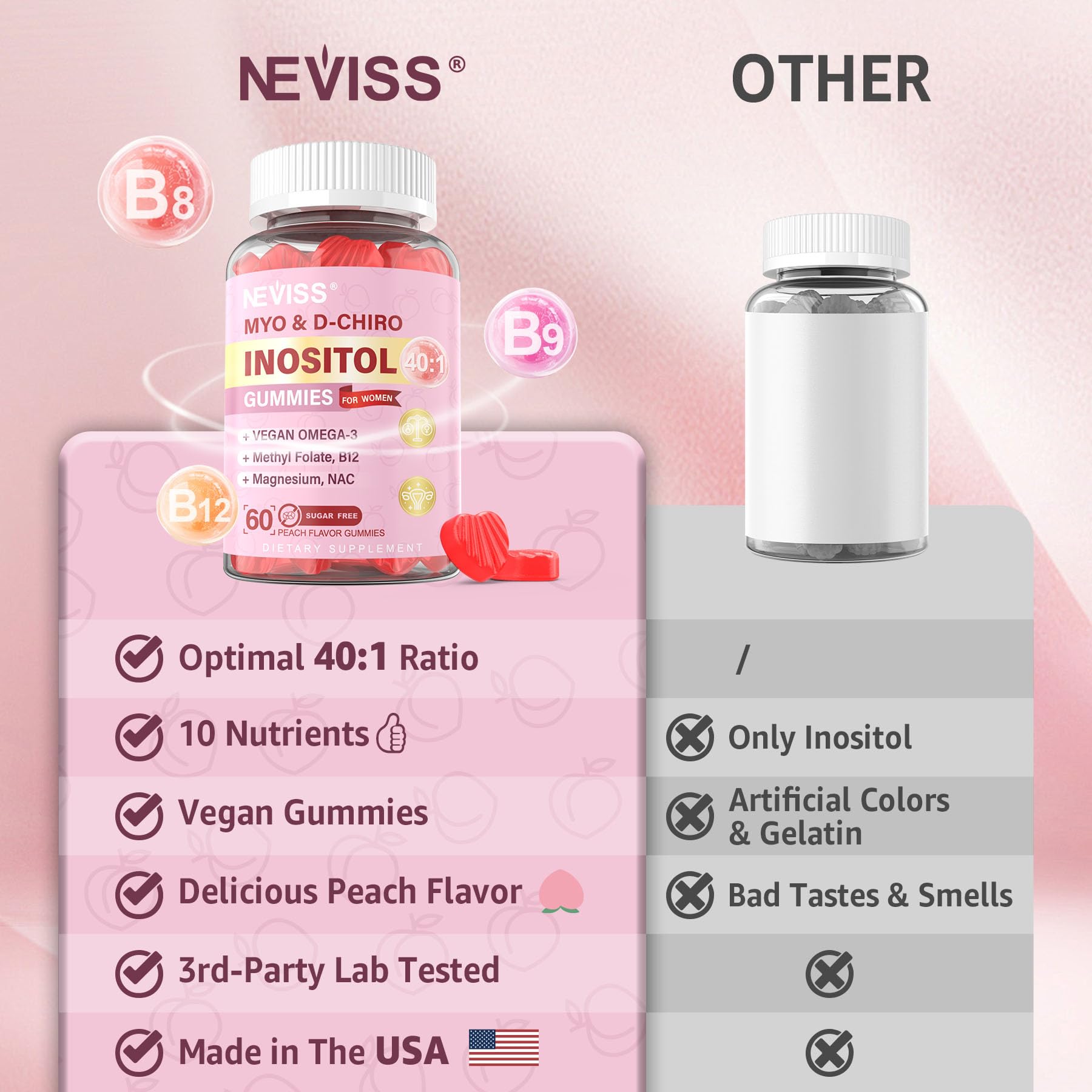 NEVISS ingredientes clave: aceite algal y folato metilado