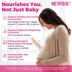 NEVISS ingredientes clave: omega‑3, colina y hierro, apoyo nutricional