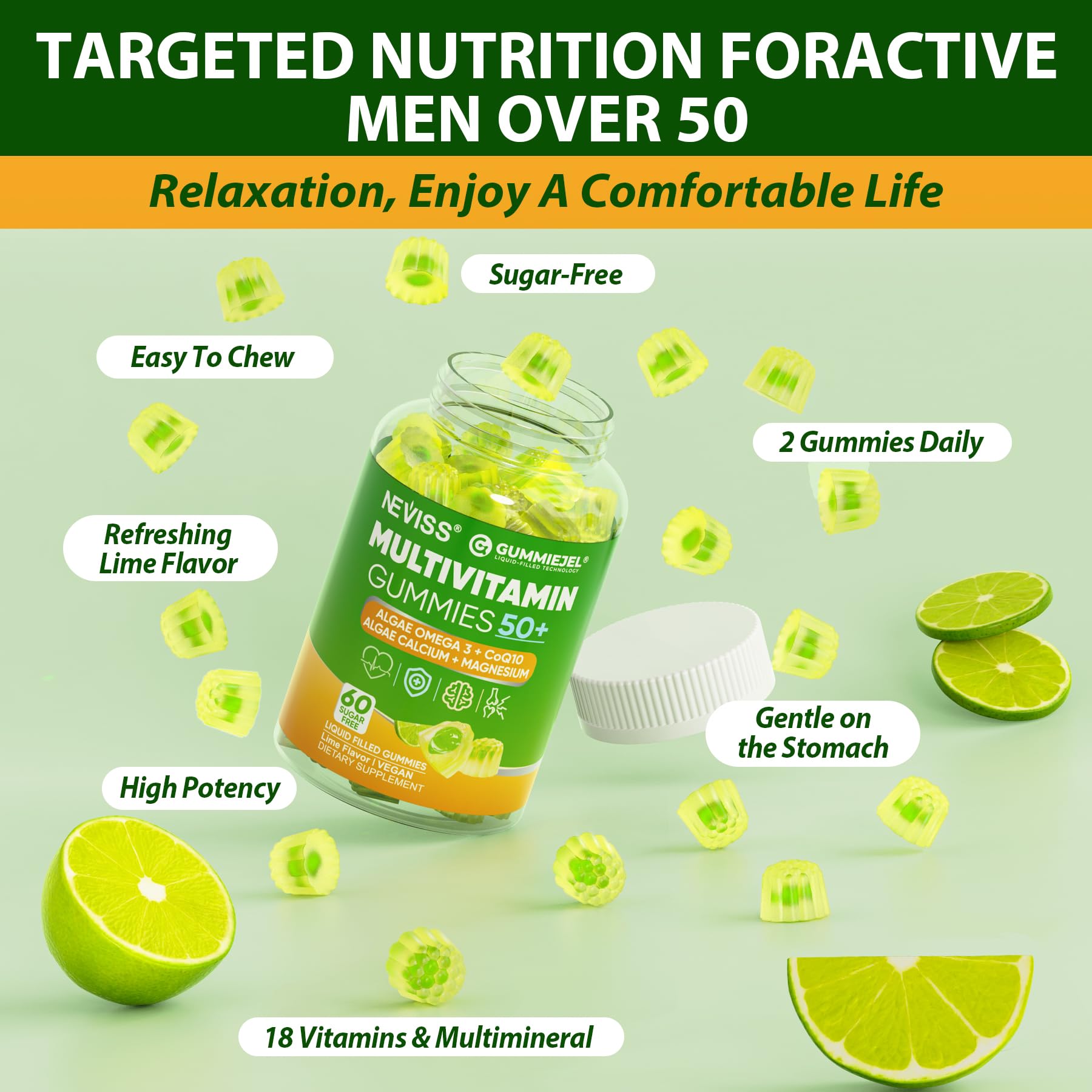 NEVISS omega‑3 de algas ingrediente destacando origen vegetal y pureza