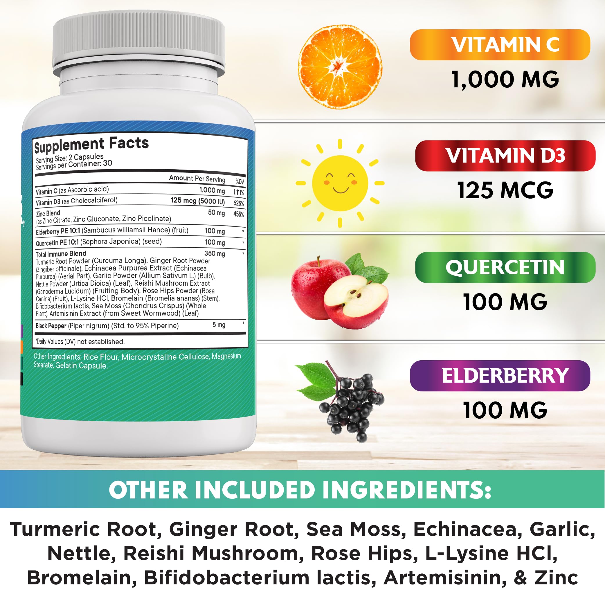 NEW AGE etiqueta con lista de ingredientes clave y dosificación visible para transparencia