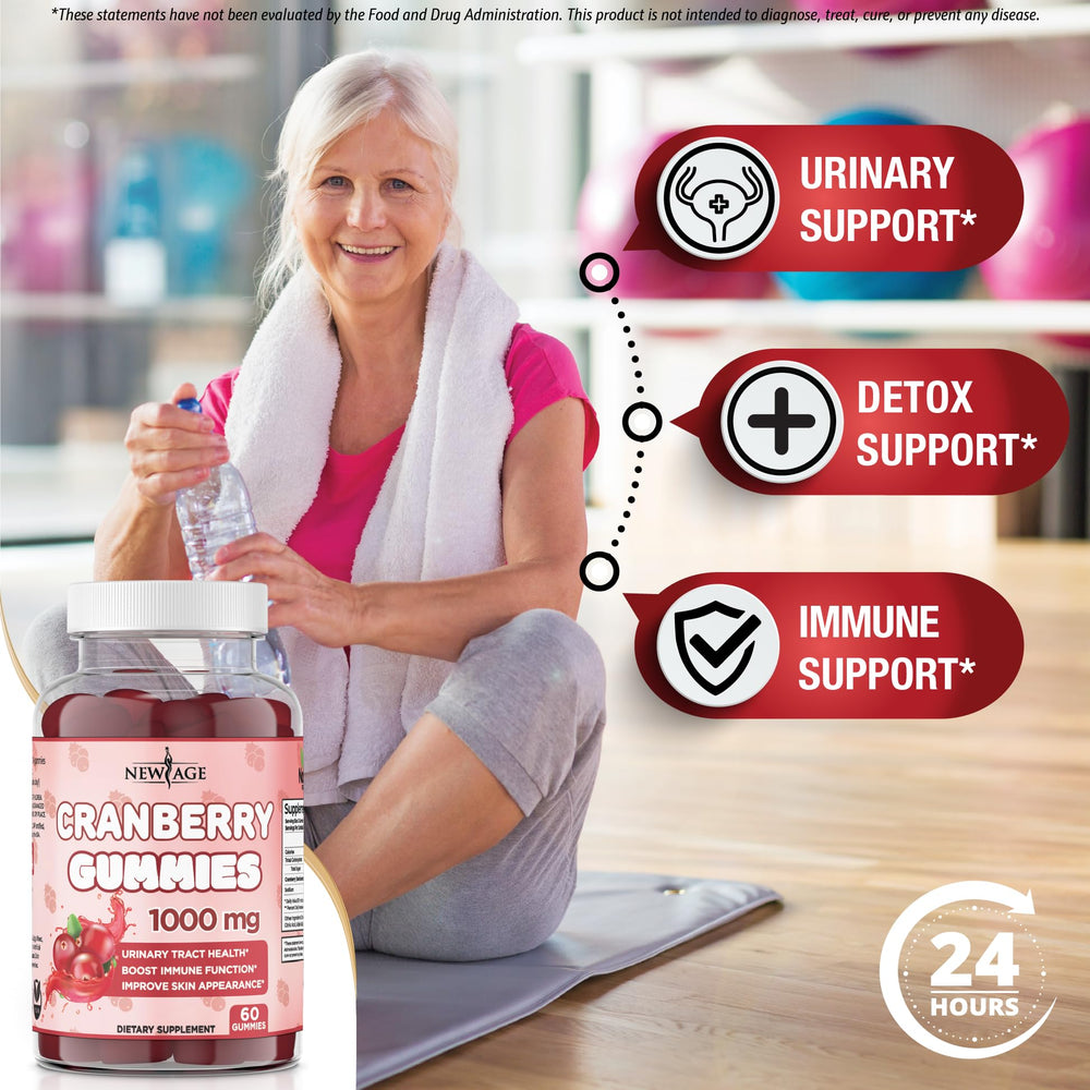 NEW AGE porción de gomitas en mano para una dosis práctica y cómoda