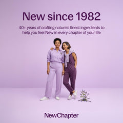New Chapter reverso del envase con instrucciones claras y recomendaciones de uso