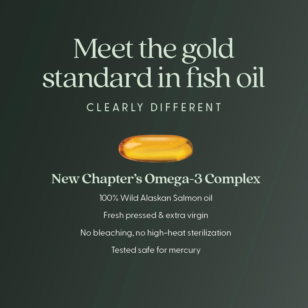 New Chapter cápsula abierta mostrando aceite y nutrientes preservados