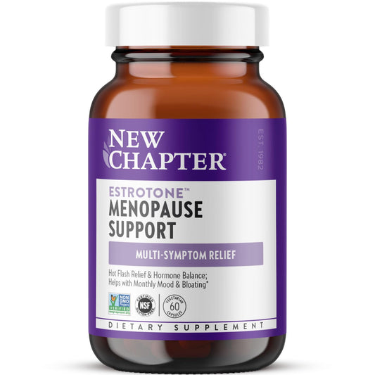 New Chapter frente del empaque mostrando nombre y beneficios visibles