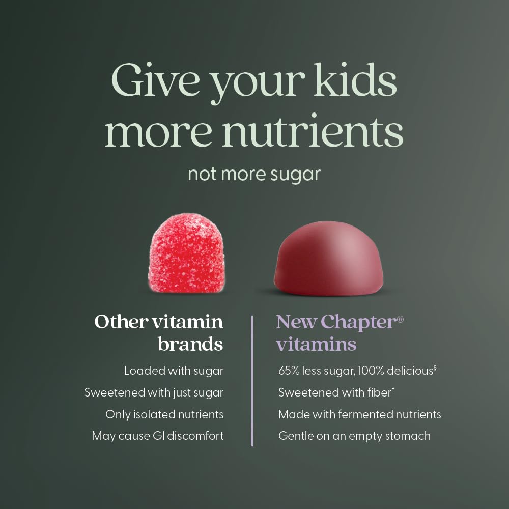 New Chapter etiqueta de ingredientes resaltando vitaminas clave y limpieza
