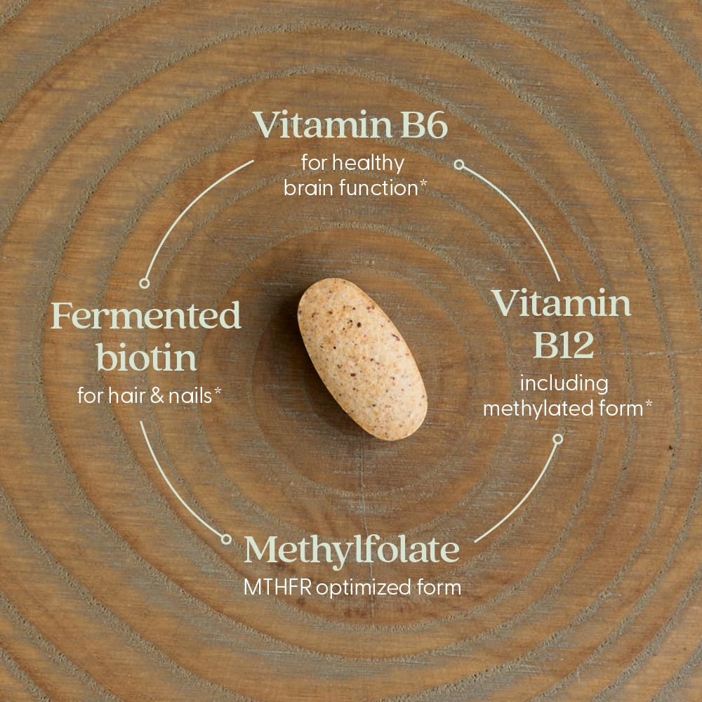 New Chapter etiqueta nutricional con lista de ocho vitaminas B activas