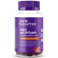 New Chapter frente del envase mostrando 75 gominolas y beneficios clave