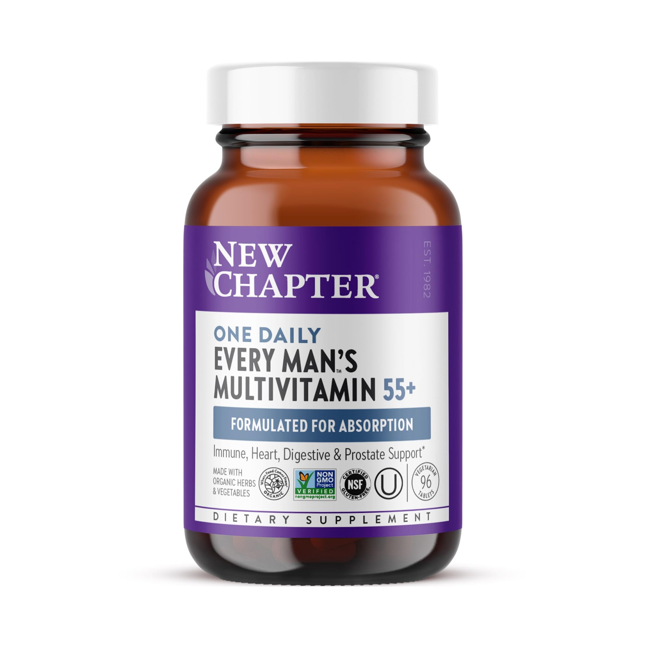 New Chapter frente del envase mostrando la identidad y beneficios del multivitamínico