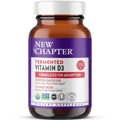 New Chapter envase frontal mostrando dosis y certificaciones para confianza