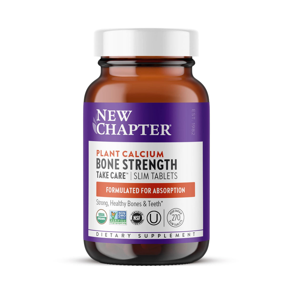 New Chapter envase frontal mostrando comprimidos y beneficios claros