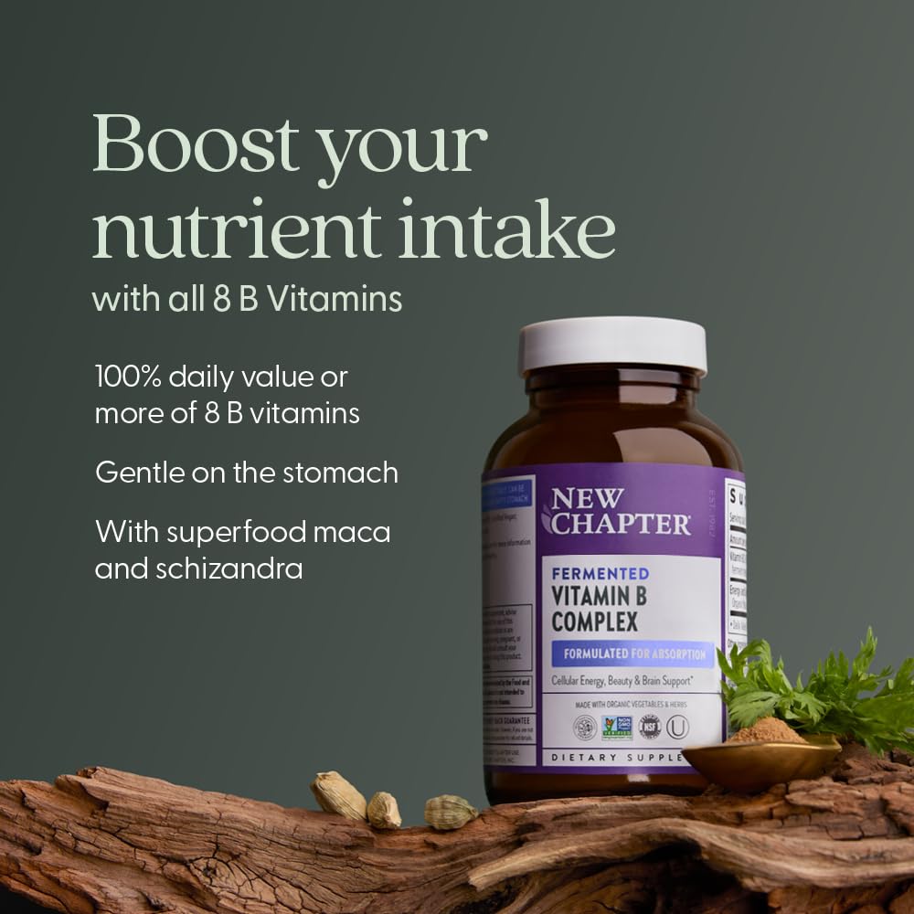 New Chapter ingredientes con maca resaltando aporte energético natural