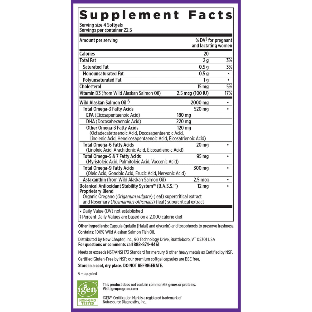New Chapter etiqueta nutricional legible, transparencia de ingredientes