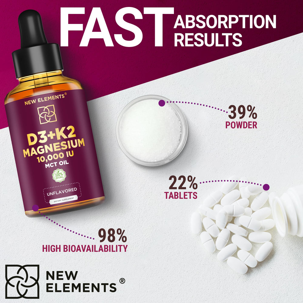 Ingredientes del suplemento New Elements dispuestos para destacar pureza