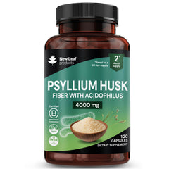 New Leaf frasco frontal mostrando cápsulas y diseño, facilita identificación del producto