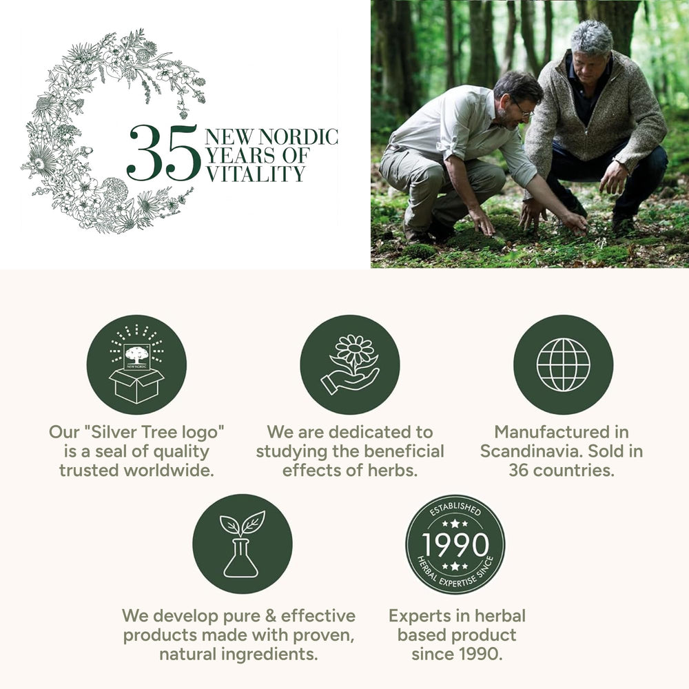 NEW NORDIC envase junto a calendario que indica 90 días de suministro