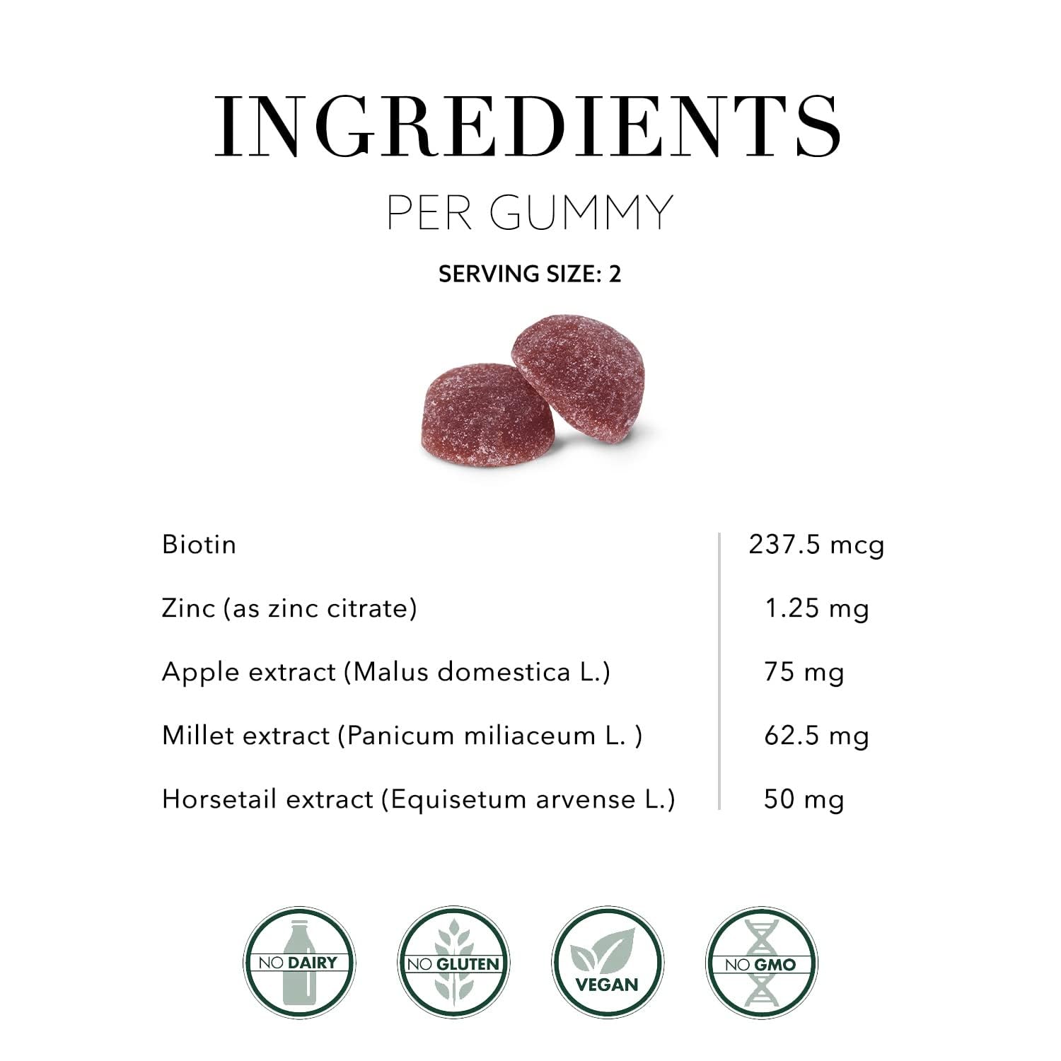 NEW NORDIC etiqueta con ingredientes mostrando biotina y extracto de manzana