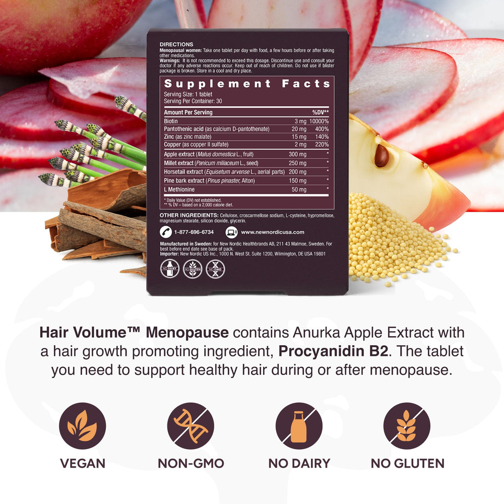 NEW NORDIC conjunto de ingredientes: manzana Annurca y corteza de pino en detalle