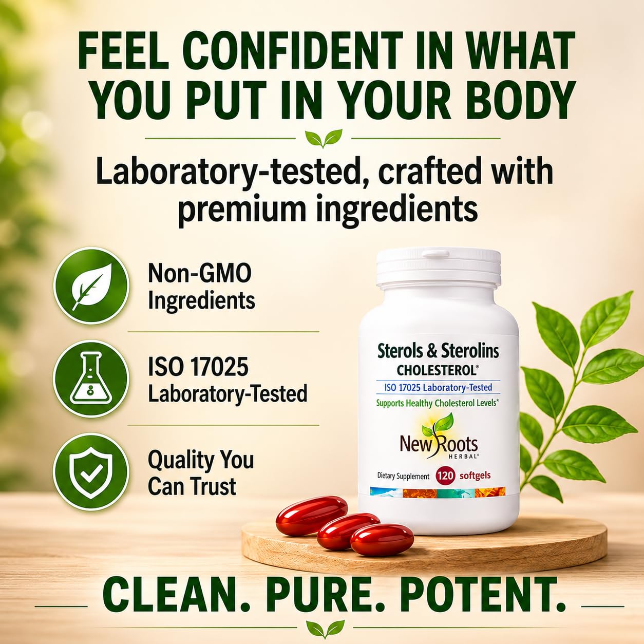 NEW ROOTS HERBAL etiqueta nutricional en primer plano para ver detalles y pureza